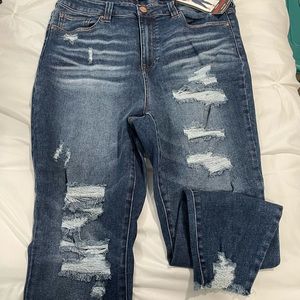 NWT- distressed blue jeans